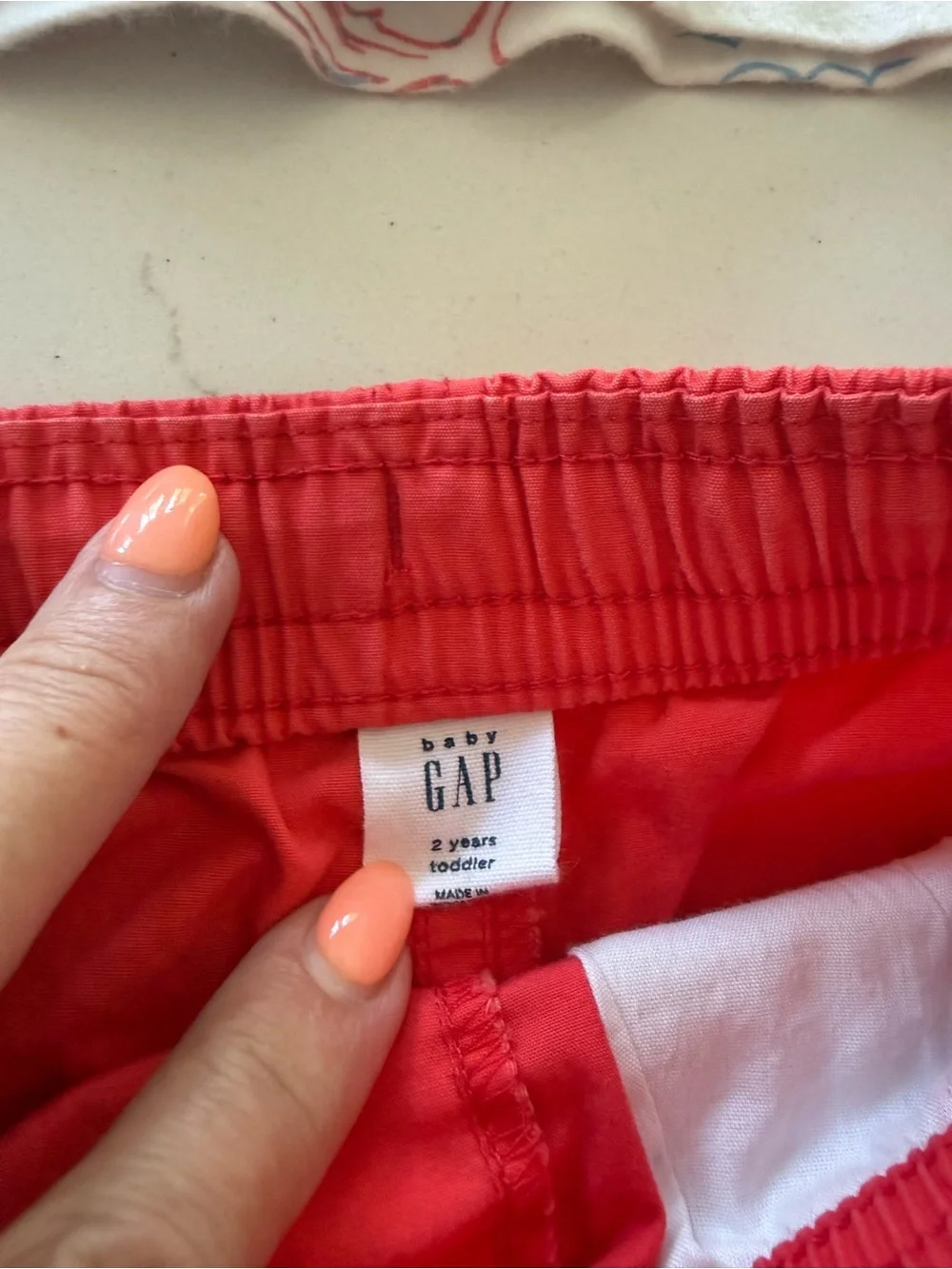 GAP Toddler Coral Red Elastic Waist Shorts